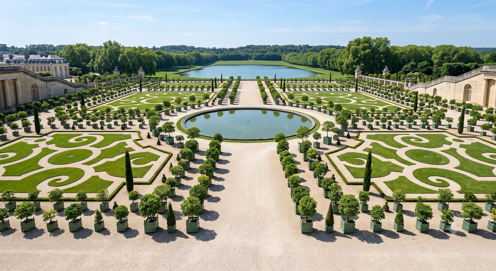 The formal gardens and fountains of Versailles